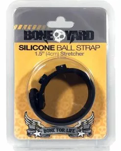 Boneyard Ball Strap En Silicone Noir -Cockrings Flexibles Soldes Boutique ball strap en silicone noir 1
