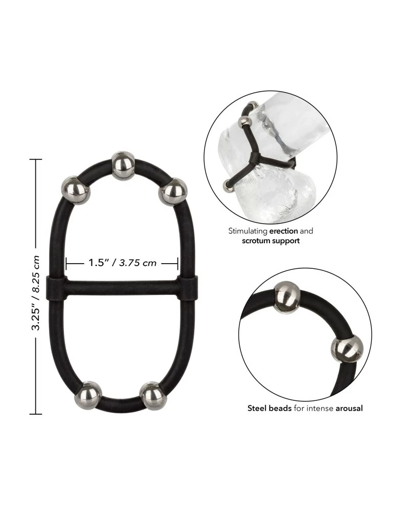 CalExotics Ballstretcher Beaded Dual Noir 5 CalExotics Ballstretcher Beaded Dual Noir – Image 3