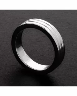 Triune Cockring Ribbed Metal 10mm Taille 55 Mm
