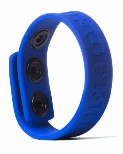 Rude Rider Cockring Silicone 3 Snaps Bleu