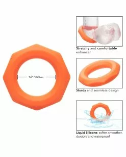 Alpha Ring Cockring Silicone Sexagon Alpha 37mm Orange -Cockrings Flexibles Soldes Boutique cockring silicone sexagon alpha 37mm orange 3