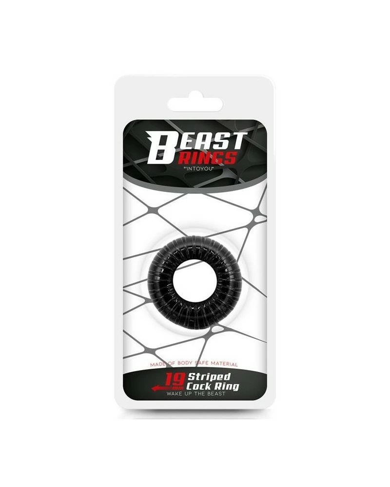 Beast Rings Cockring Souple Striped Noir 4 Beast Rings Cockring Souple Striped Noir – Image 2