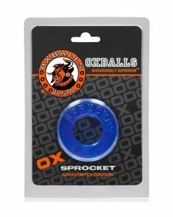 Oxballs Cockring Sprocket Bleu Ice -Cockrings Flexibles Soldes Boutique cockring sprocket bleu ice 1