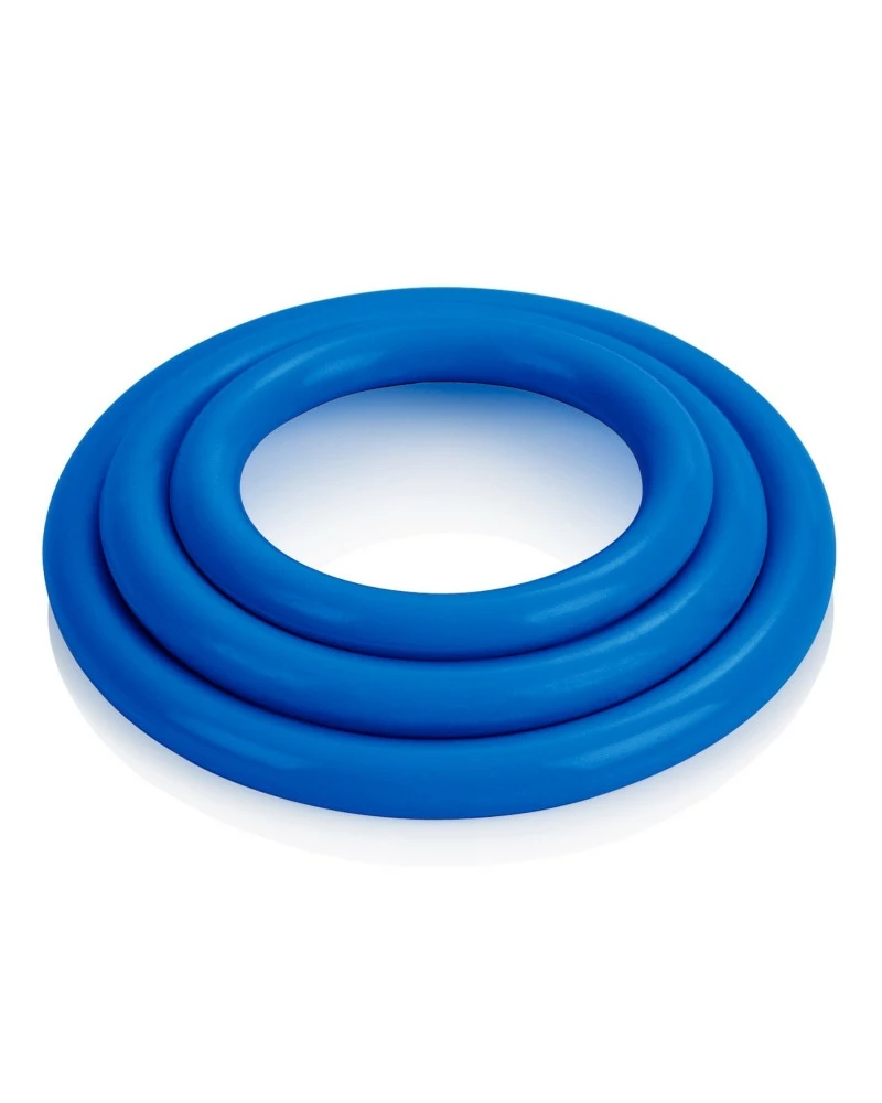 CalExotics Cockrings Tri-Rings Bleus 7 CalExotics Cockrings Tri-Rings Bleus – Image 5