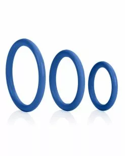 CalExotics Cockrings Tri-Rings Bleus -Cockrings Flexibles Soldes Boutique cockrings tri rings bleus 3