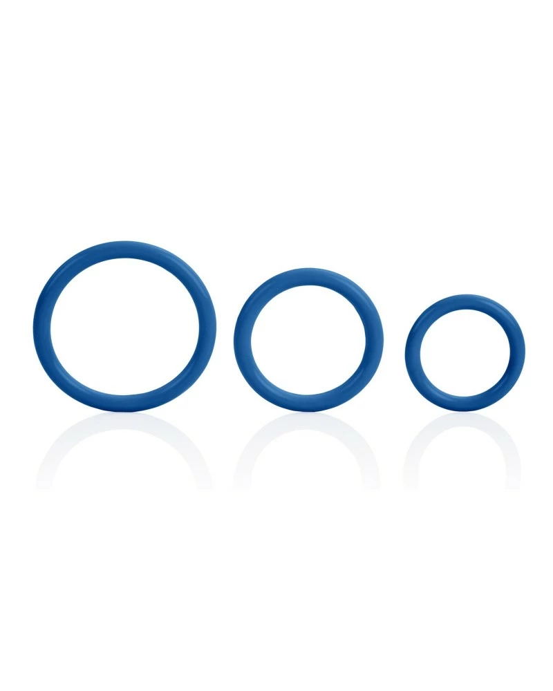 CalExotics Cockrings Tri-Rings Bleus 3 CalExotics Cockrings Tri-Rings Bleus