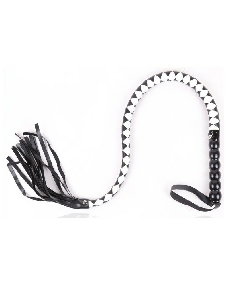 Correct Me Fouet Sm Snaq 90cm Noir-Blanc 3 Correct Me Fouet Sm Snaq 90cm Noir-Blanc