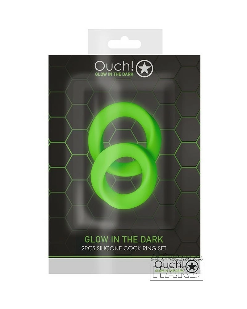 Ouch! Glow Lot De 2 Cockrings Phosphorescents Glow Ring 33mm 4 Ouch! Glow Lot De 2 Cockrings Phosphorescents Glow Ring 33mm – Image 2