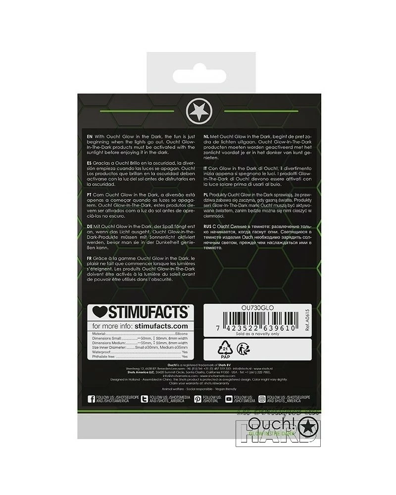 Ouch! Glow Lot De 2 Cockrings Phosphorescents Glow Ring 33mm 8 Ouch! Glow Lot De 2 Cockrings Phosphorescents Glow Ring 33mm – Image 6