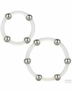 CalExotics Lot De 2 Cockrings Transparents Avec Billes