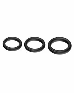 FUKR Lot De 3 Cockring Silicone Set Ring Noirs -Cockrings Flexibles Soldes Boutique lot de 3 cockring silicone set ring noirs 1
