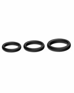 FUKR Lot De 3 Cockring Silicone Set Ring Noirs -Cockrings Flexibles Soldes Boutique lot de 3 cockring silicone set ring noirs 2