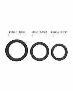 FUKR Lot De 3 Cockring Silicone Set Ring Noirs -Cockrings Flexibles Soldes Boutique lot de 3 cockring silicone set ring noirs 4