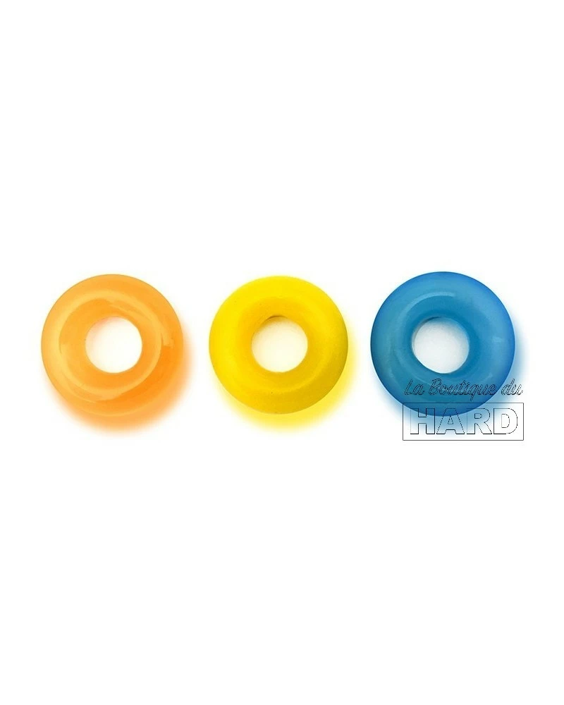 Boneyard Lot De 3 Cockrings Colorés D-Ring Glow 5 Boneyard Lot De 3 Cockrings Colorés D-Ring Glow – Image 3