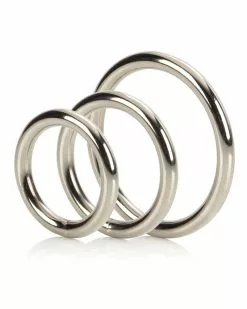 CalExotics Lot De 3 Cockrings En Métal Silver Ring 32 à 50mm