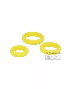 TITUS Lot De 3 Cockrings En Silicone Jaune