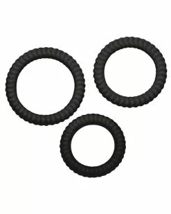 You2Toys Lot De 3 Cockrings Silicone Lust Noirs -Cockrings Flexibles Soldes Boutique lot de 3 cockrings silicone lust noirs 2