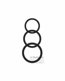 Chisa Novelties Lot De 3 Cockrings Silicone Magnum Force Noir