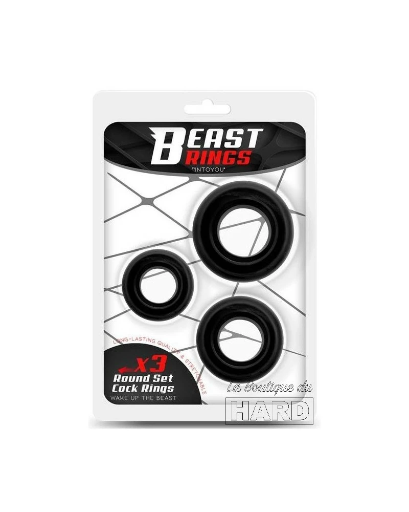 Beast Rings Lot De 3 Cockrings Souples Beast Ring Noirs 4 Beast Rings Lot De 3 Cockrings Souples Beast Ring Noirs – Image 2