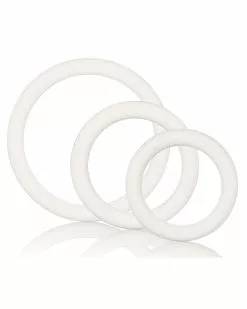 CalExotics Lot De 3 Cockrings Souples Blanc