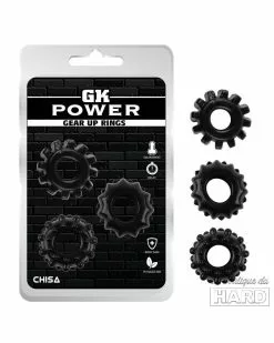 GK Power Lot De 3 Cockrings Souples Gear Up Noirs -Cockrings Flexibles Soldes Boutique lot de 3 cockrings souples gear up noirs 2