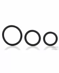 CalExotics Lot De 3 Cockrings Souples Rubber Rings Noir 8 CalExotics Lot De 3 Cockrings Souples Rubber Rings Noir -Cockrings Flexibles Soldes Boutique lot de 3 cockrings souples rubber rings noir 2
