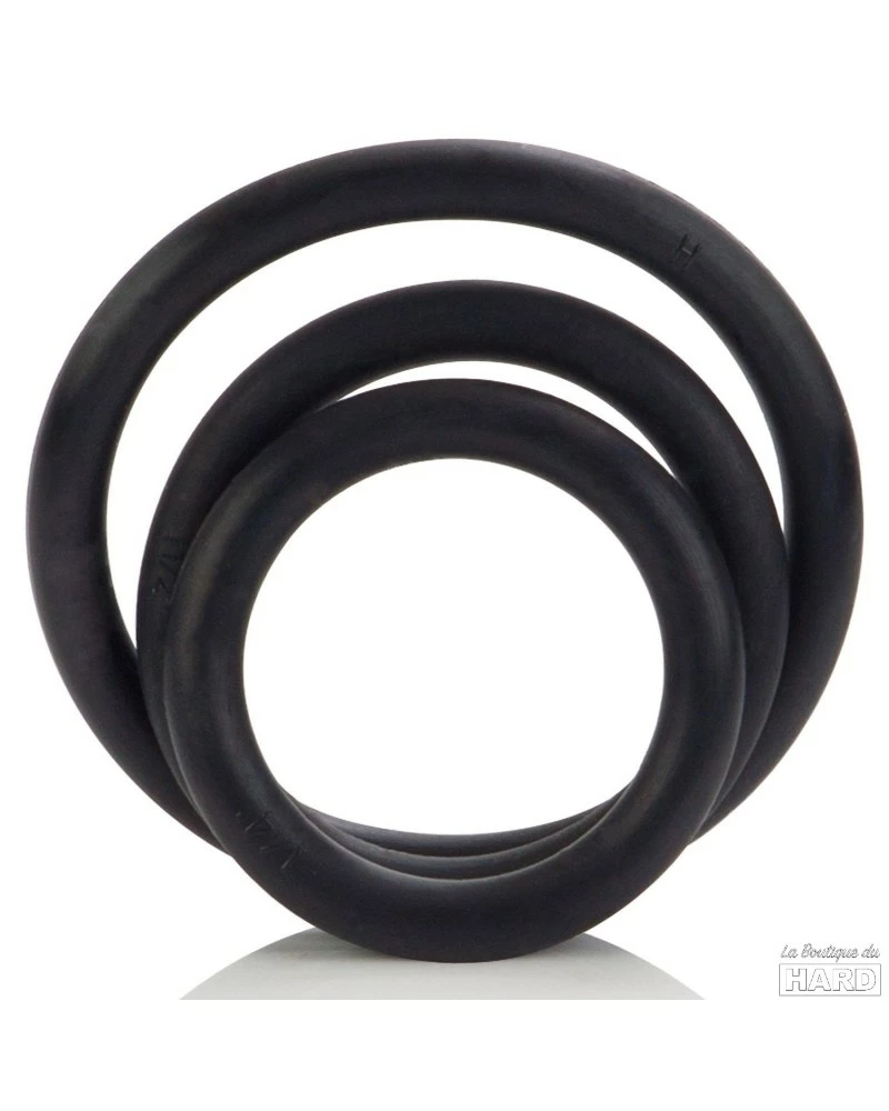 CalExotics Lot De 3 Cockrings Souples Rubber Rings Noir 3 CalExotics Lot De 3 Cockrings Souples Rubber Rings Noir