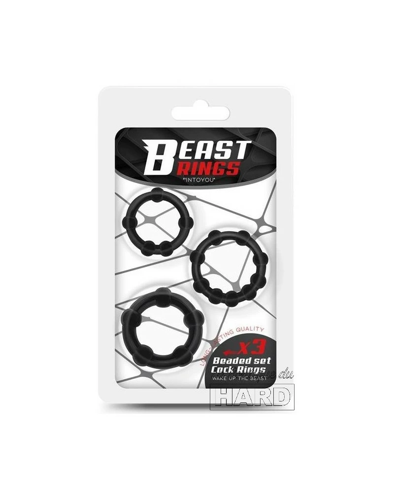 Beast Rings Lot De 3 Mini Cockrings Souples Beaded Set Noirs 4 Beast Rings Lot De 3 Mini Cockrings Souples Beaded Set Noirs – Image 2