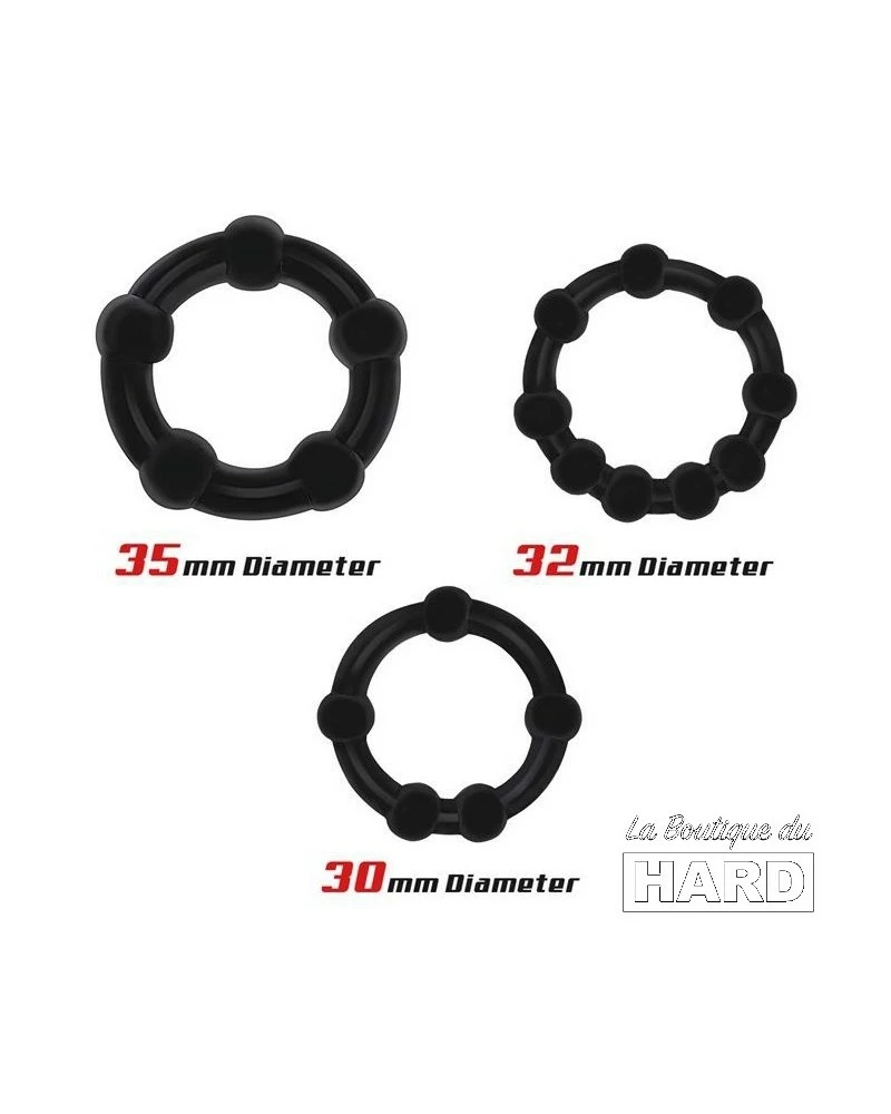 Beast Rings Lot De 3 Mini Cockrings Souples Beaded Set Noirs 5 Beast Rings Lot De 3 Mini Cockrings Souples Beaded Set Noirs – Image 3