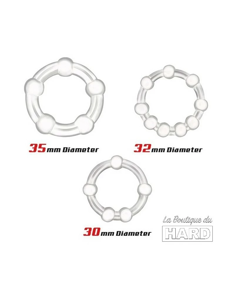 Beast Rings Lot De 3 Mini Cockrings Souples Beaded Set Transparents 5 Beast Rings Lot De 3 Mini Cockrings Souples Beaded Set Transparents – Image 3