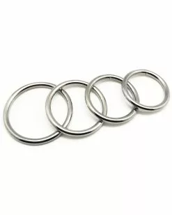 The Red Lot De 4 Cockrings En Métal ROUND LIGHT | Diamètre De 35 à 50mm
