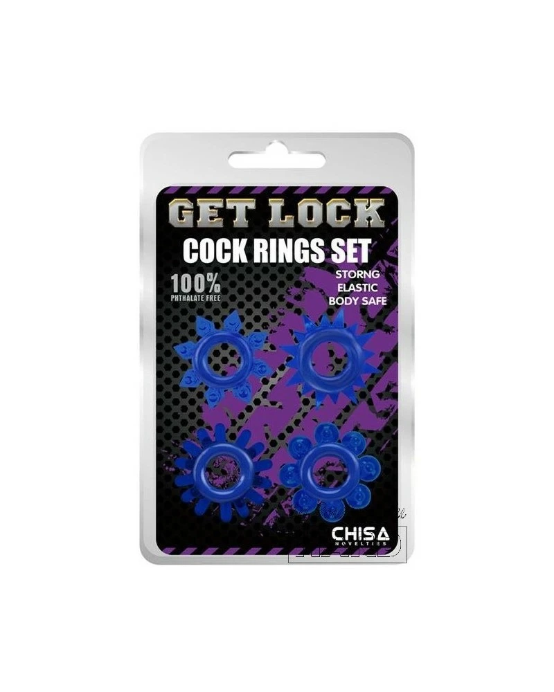Get Lock Lot De 4 Cockrings Souples Ring Stars Bleus 4 Get Lock Lot De 4 Cockrings Souples Ring Stars Bleus – Image 2