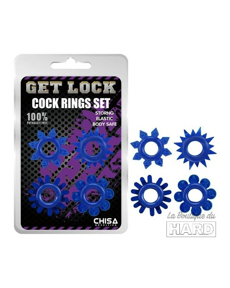 Get Lock Lot De 4 Cockrings Souples Ring Stars Bleus 5 Get Lock Lot De 4 Cockrings Souples Ring Stars Bleus – Image 3