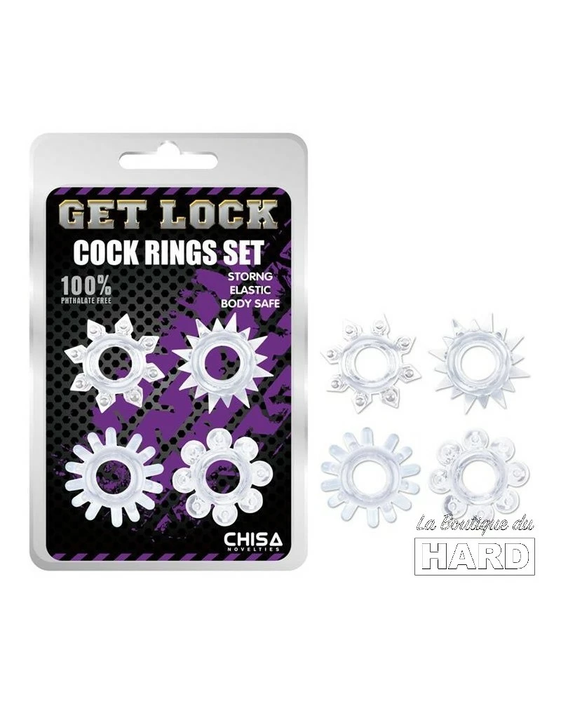 Get Lock Lot De 4 Cockrings Souples Ring Stars Transparents 5 Get Lock Lot De 4 Cockrings Souples Ring Stars Transparents – Image 3