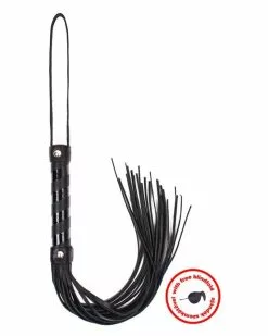 Angel Touch Martinet Avec Lanieres Cuir Fin Noir Taille XXL