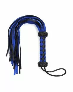 Generique Martinet Double Weaver Noir-Bleu 50cm -Cockrings Flexibles Soldes Boutique martinet double weaver noir bleu 50cm 3