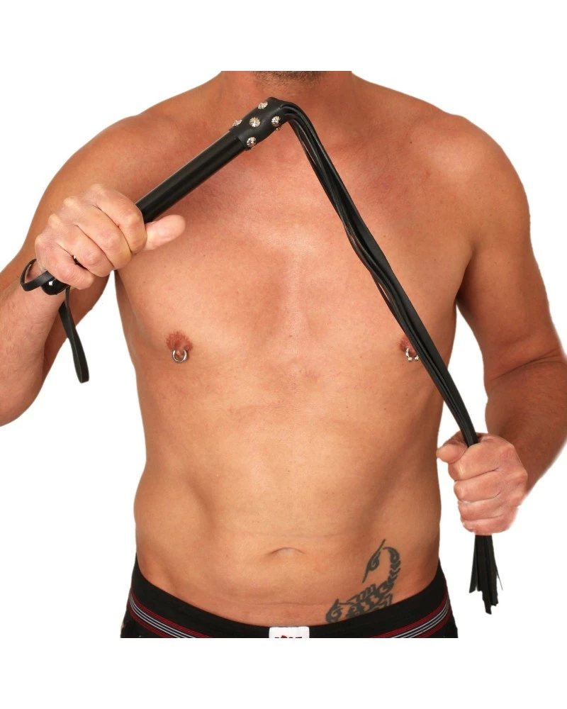 The Red Martinet Long Lanières En Cuir Et Manche En Bois 80cm Noir 3 The Red Martinet Long Lanières En Cuir Et Manche En Bois 80cm Noir