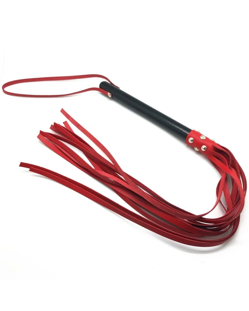 The Red Martinet Long Lanières En Cuir Et Manche En Bois 80cm Rouge-Noir 4 The Red Martinet Long Lanières En Cuir Et Manche En Bois 80cm Rouge-Noir – Image 2