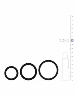 Easytoys Men Only Pack 3 Cockrings Silicone Noir -Cockrings Flexibles Soldes Boutique pack 3 cockrings silicone noir 2