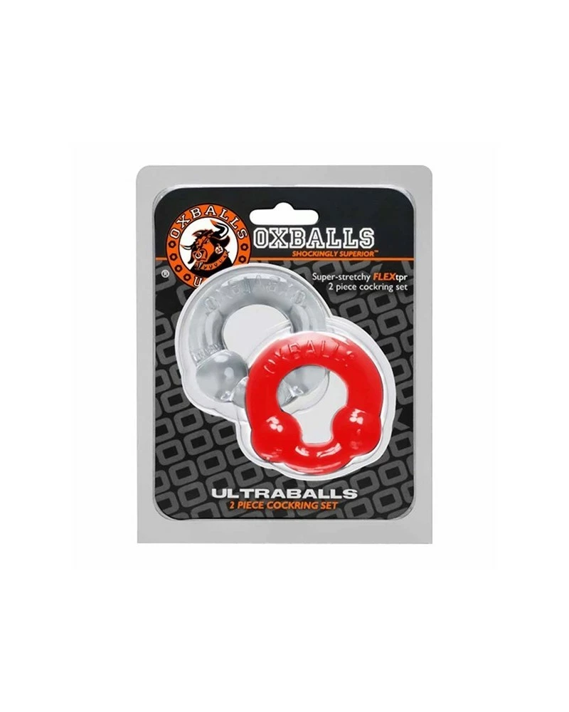 Pack Cockrings Ultraballs Oxballs Gris - Rouge 5 Pack Cockrings Ultraballs Oxballs Gris - Rouge – Image 3