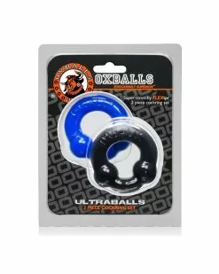 Pack Cockrings Ultraballs Oxballs Noir-Bleu -Cockrings Flexibles Soldes Boutique pack cockrings ultraballs oxballs noir bleu 1