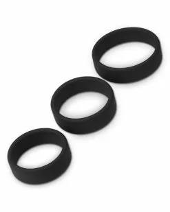 Love Toy Pack De 3 Cockrings Silicone SiliRing Noirs