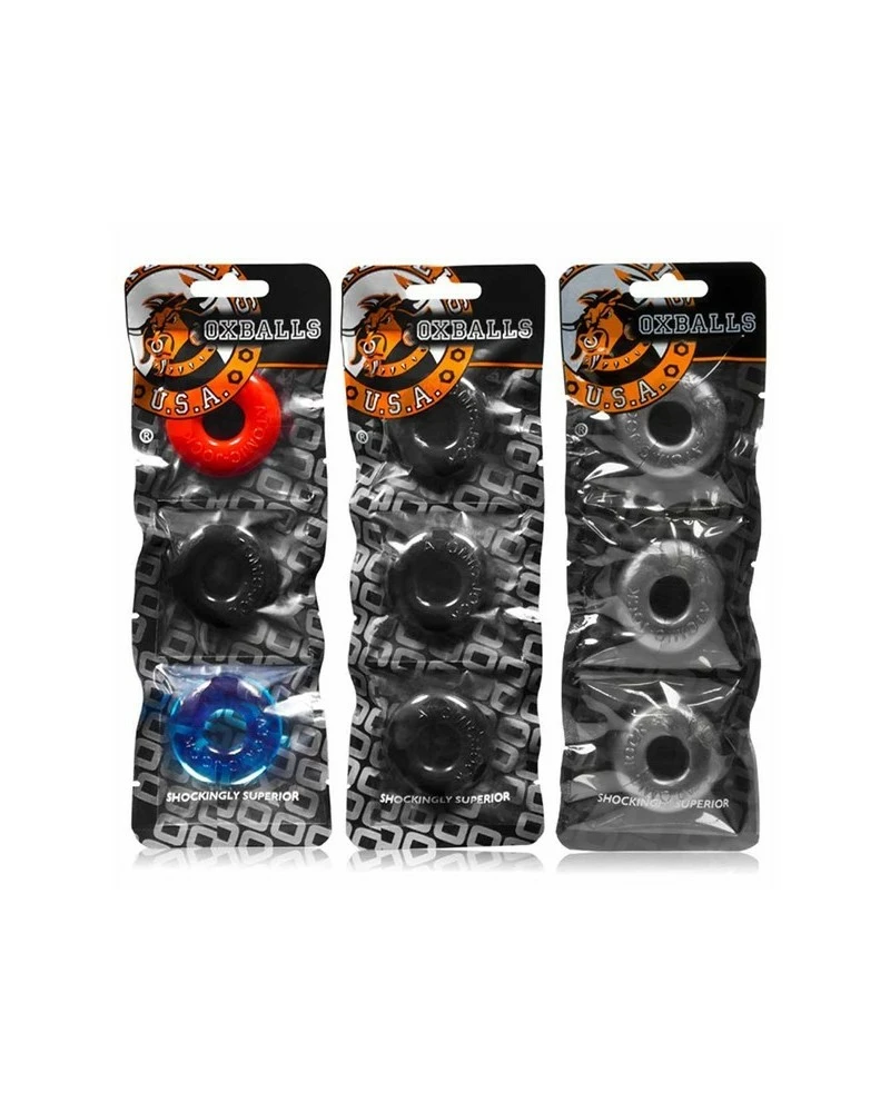 Pack De 3 Mini Cockrings Oxballs Gris 5 Pack De 3 Mini Cockrings Oxballs Gris – Image 3
