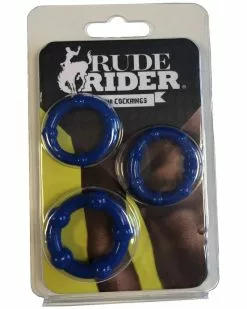 Rude Rider Pack De 3 Mini Cockrings Souples Bleus 8 Rude Rider Pack De 3 Mini Cockrings Souples Bleus -Cockrings Flexibles Soldes Boutique pack de 3 mini cockrings souples bleus 1