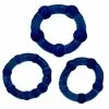 Rude Rider Pack De 3 Mini Cockrings Souples Bleus -Cockrings Flexibles Soldes Boutique pack de 3 mini cockrings souples bleus