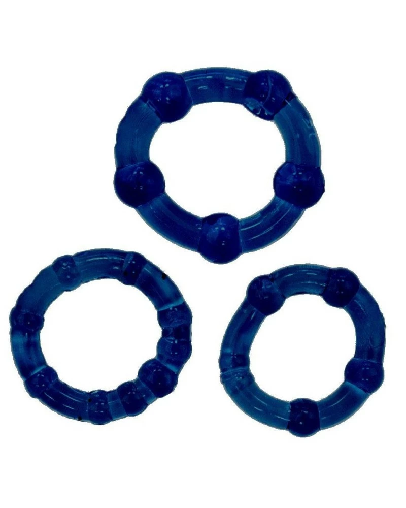 Rude Rider Pack De 3 Mini Cockrings Souples Bleus 3 Rude Rider Pack De 3 Mini Cockrings Souples Bleus