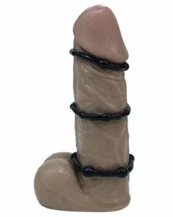 Rude Rider Pack De 3 Mini Cockrings Souples Noirs -Cockrings Flexibles Soldes Boutique pack de 3 mini cockrings souples noirs 2