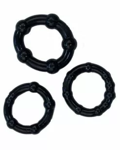 Rude Rider Pack De 3 Mini Cockrings Souples Noirs