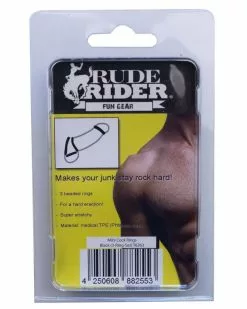 Rude Rider Pack De 3 Mini Cockrings Souples Noirs -Cockrings Flexibles Soldes Boutique pack de 3 mini cockrings souples noirs 3