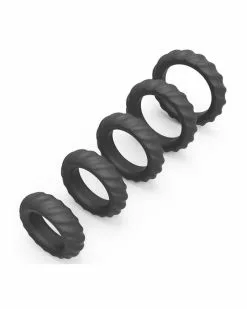 Generique Pack De 5 Cockrings Enhance Rings Silicone